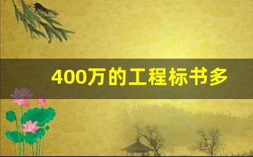 400万的工程标书多少钱_标书模板 投标书范本